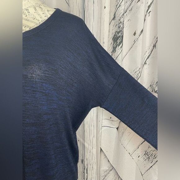 Rag & Bone Black/Blue Dolman Sleeve High Low Sweater M - Picture 3 of 8
